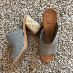 Dolce Vita Gray Mules with Woven Heel